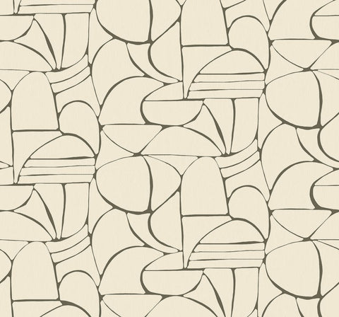 EIJFFINGER Solange 340280 - Afbeelding 1 - Wit, Zwart / Grijs, Stoer, Industrieel, Geometrisch 
