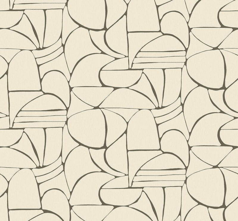 EIJFFINGER Solange 340280 - Afbeelding 1 - Wit, Zwart / Grijs, Stoer, Industrieel, Geometrisch 