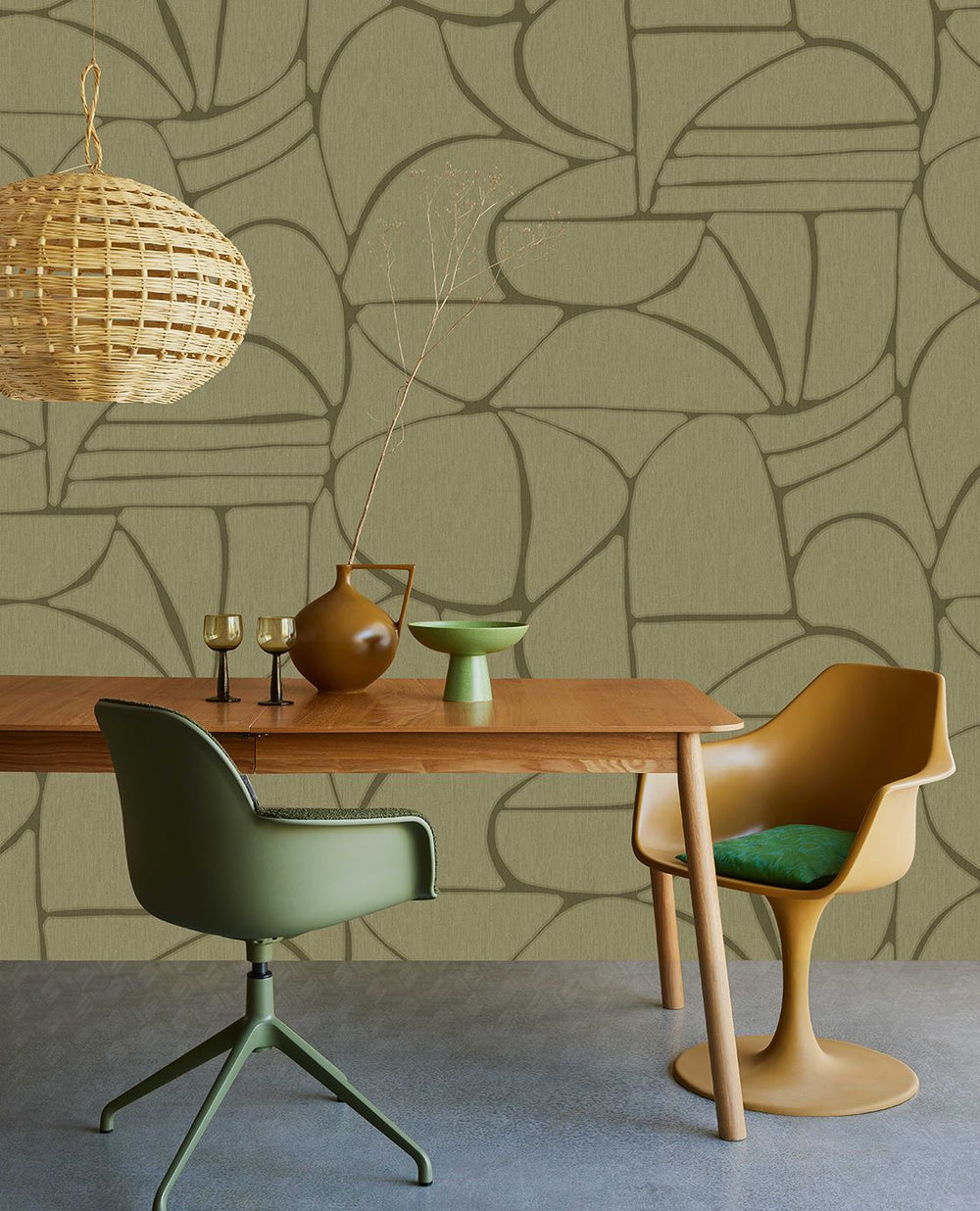 EIJFFINGER Solange 340282 - Afbeelding 2 - Groen, Stoer, Industrieel, Geometrisch 