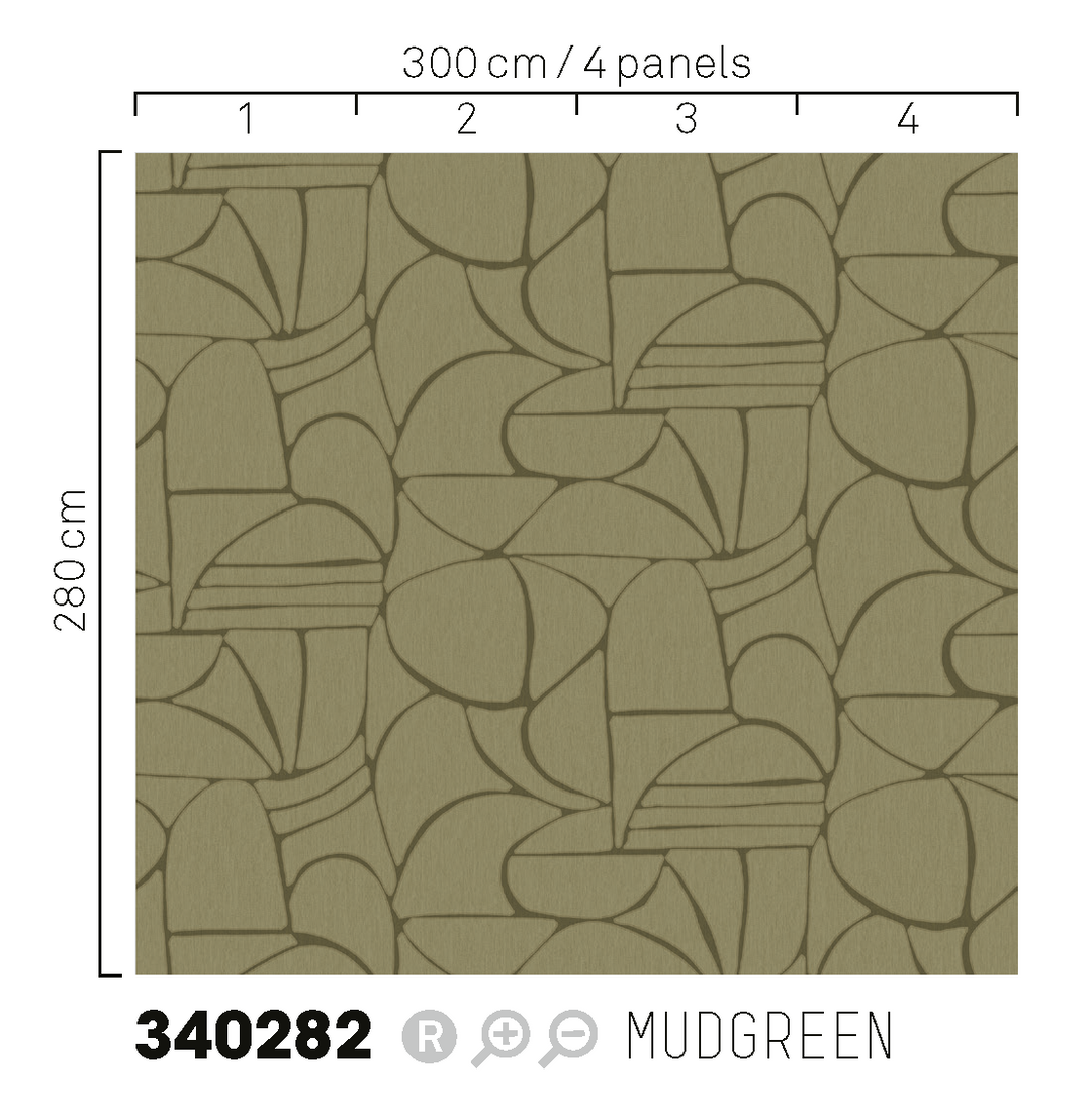 EIJFFINGER Solange 340282 - Afbeelding 3 - Groen, Stoer, Industrieel, Geometrisch 