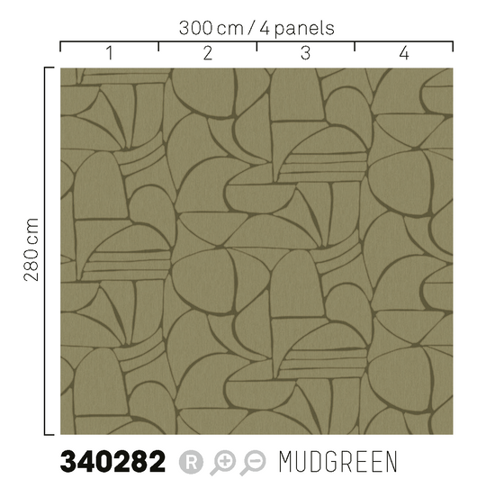 EIJFFINGER Solange 340282 - Afbeelding 3 - Groen, Stoer, Industrieel, Geometrisch 
