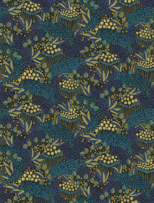 EIJFFINGER Solange 340287 - Afbeelding 1 - Blauw, Etnisch, Bladeren