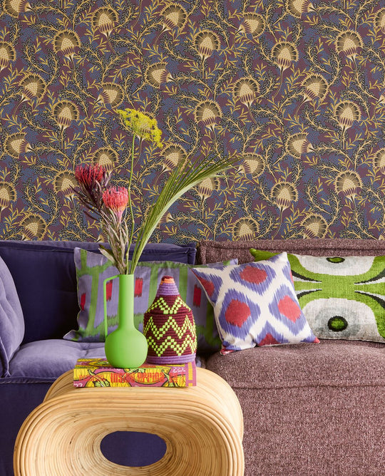 EIJFFINGER Solange 340214 - Afbeelding 3 - Paars, Etnisch, Bloemen