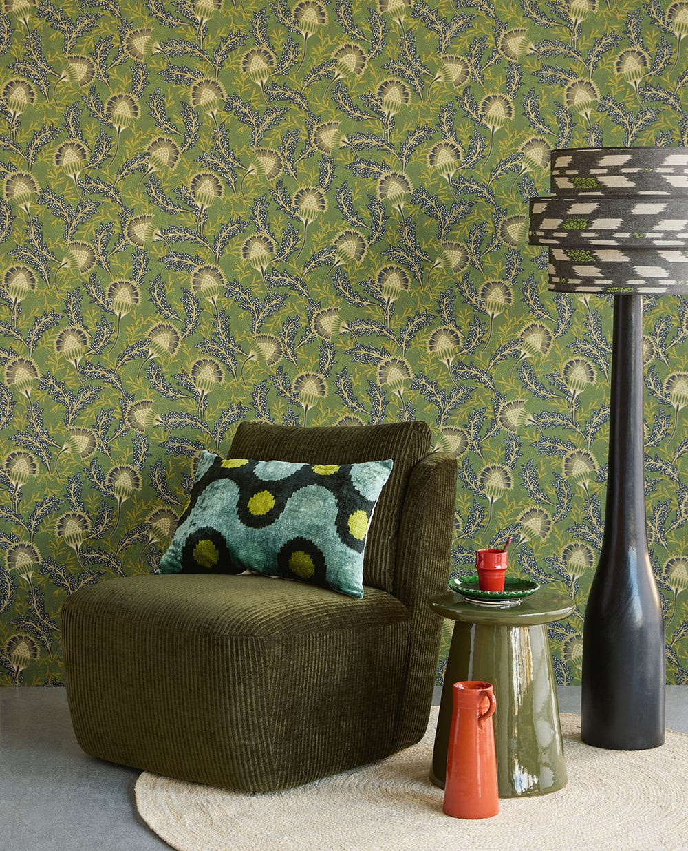 EIJFFINGER Solange 340216 - Afbeelding 2 - Groen, Retro, Vintage, Etnisch, Bloemen