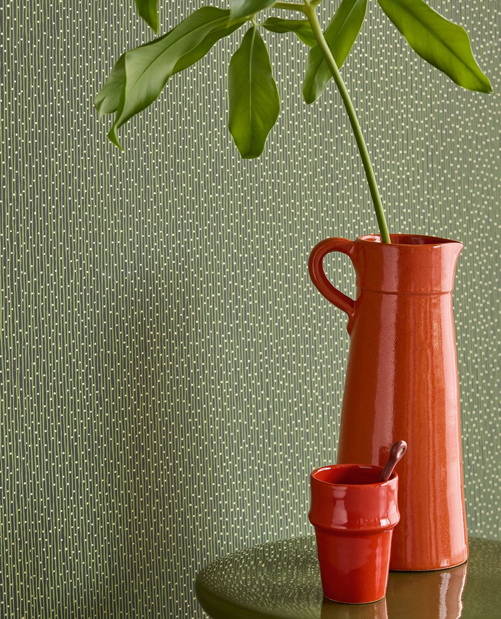 EIJFFINGER Solange 340225 - Afbeelding 2 - Groen, Retro, Vintage, Basic, Strepen