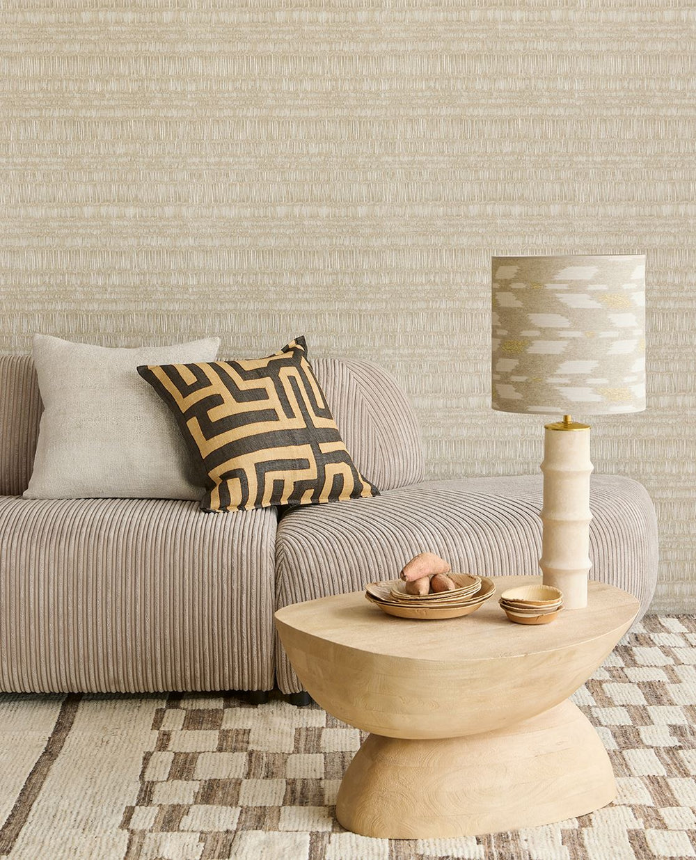 EIJFFINGER Solange 340260 - Afbeelding 2 - Naturel, Scandinavisch, Etnisch, Strepen, Structuren