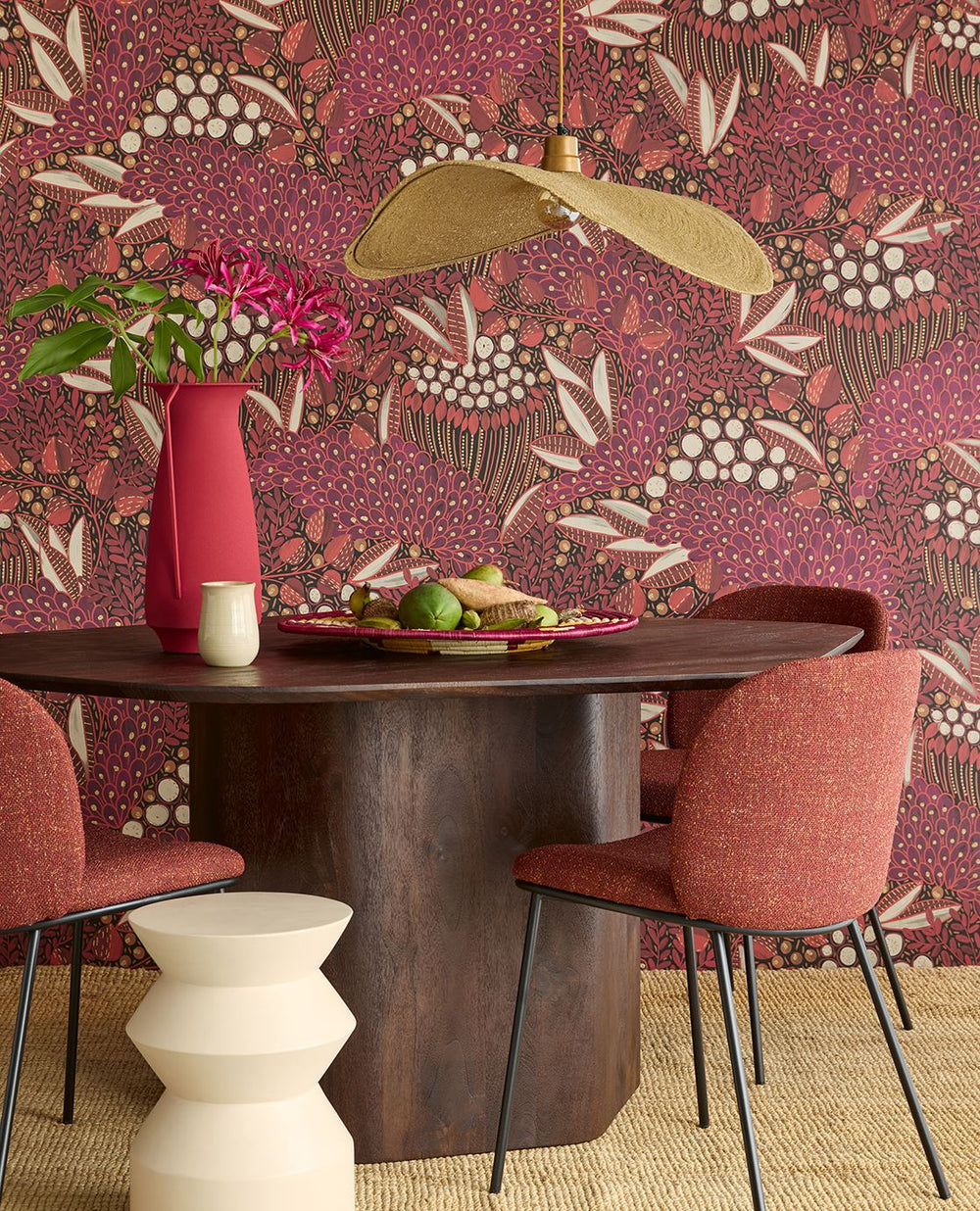EIJFFINGER Solange 340286 - Afbeelding 2 - Rood, Etnisch, Bladeren