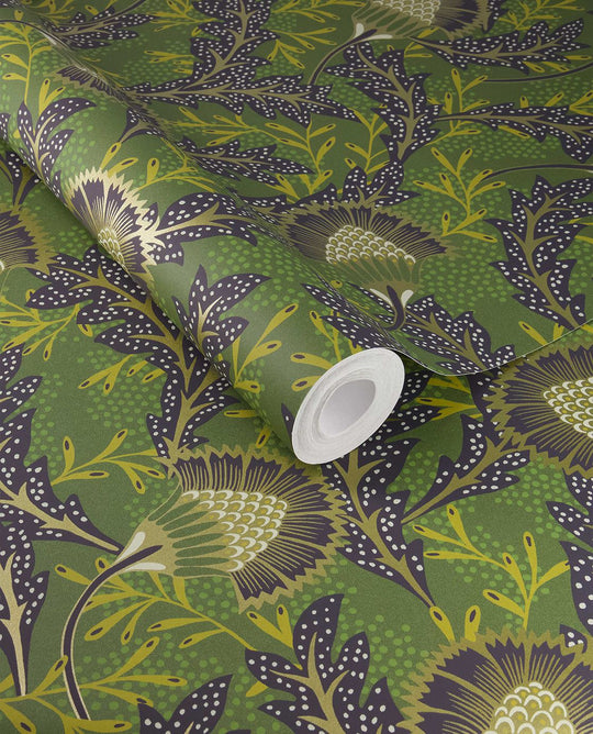 EIJFFINGER Solange 340216 - Afbeelding 1 - Groen, Retro, Vintage, Etnisch, Bloemen