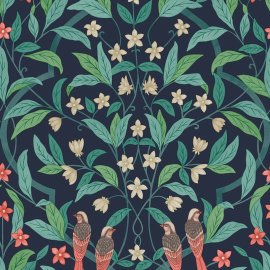 Cole &amp; Son Seville Jasmine &amp; Serin Symphony behang 117/10030