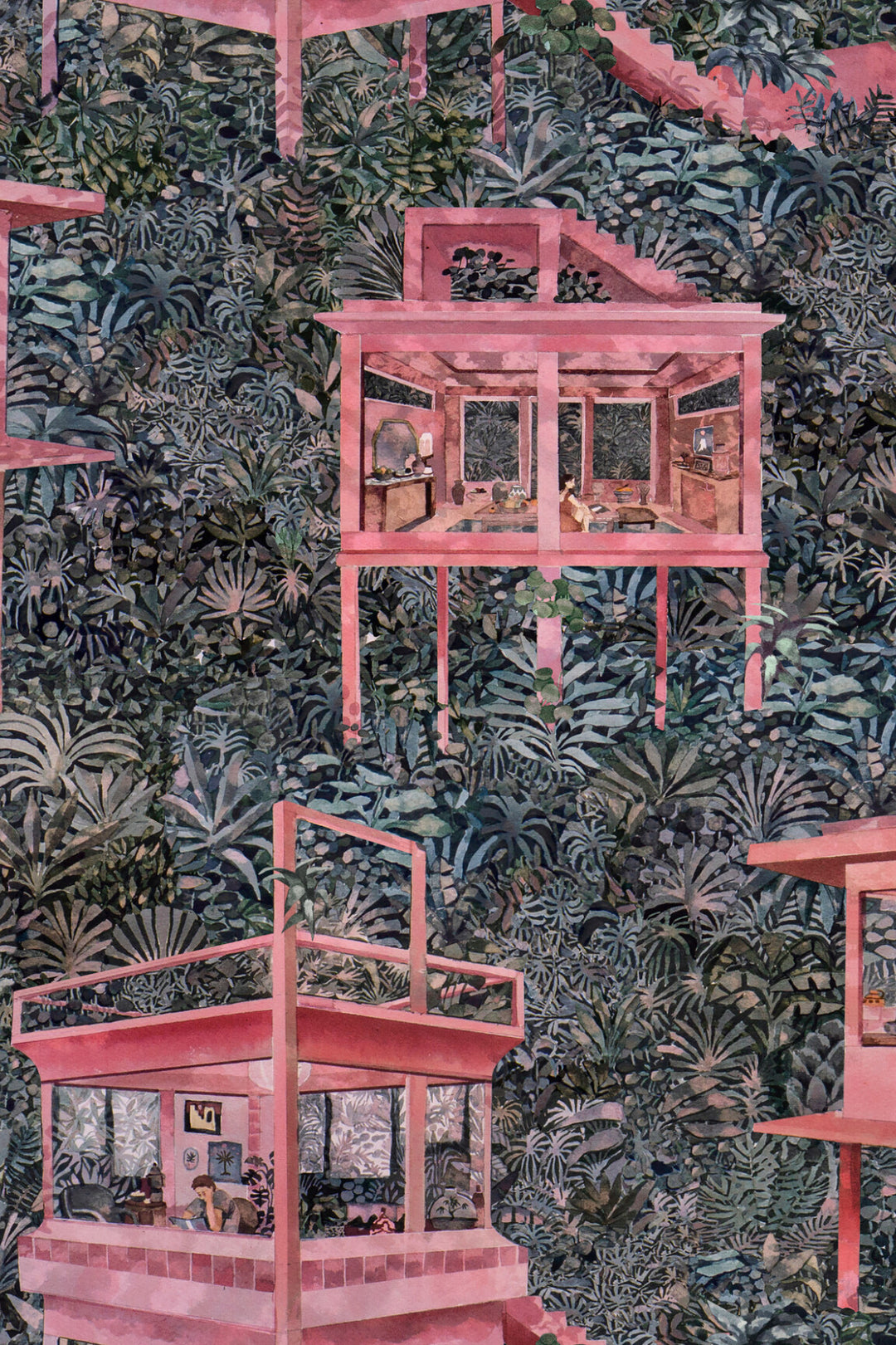 ARTE Palafitas Amazonia Décors & Panoramiques 97580 afbeelding 1 "Roze"