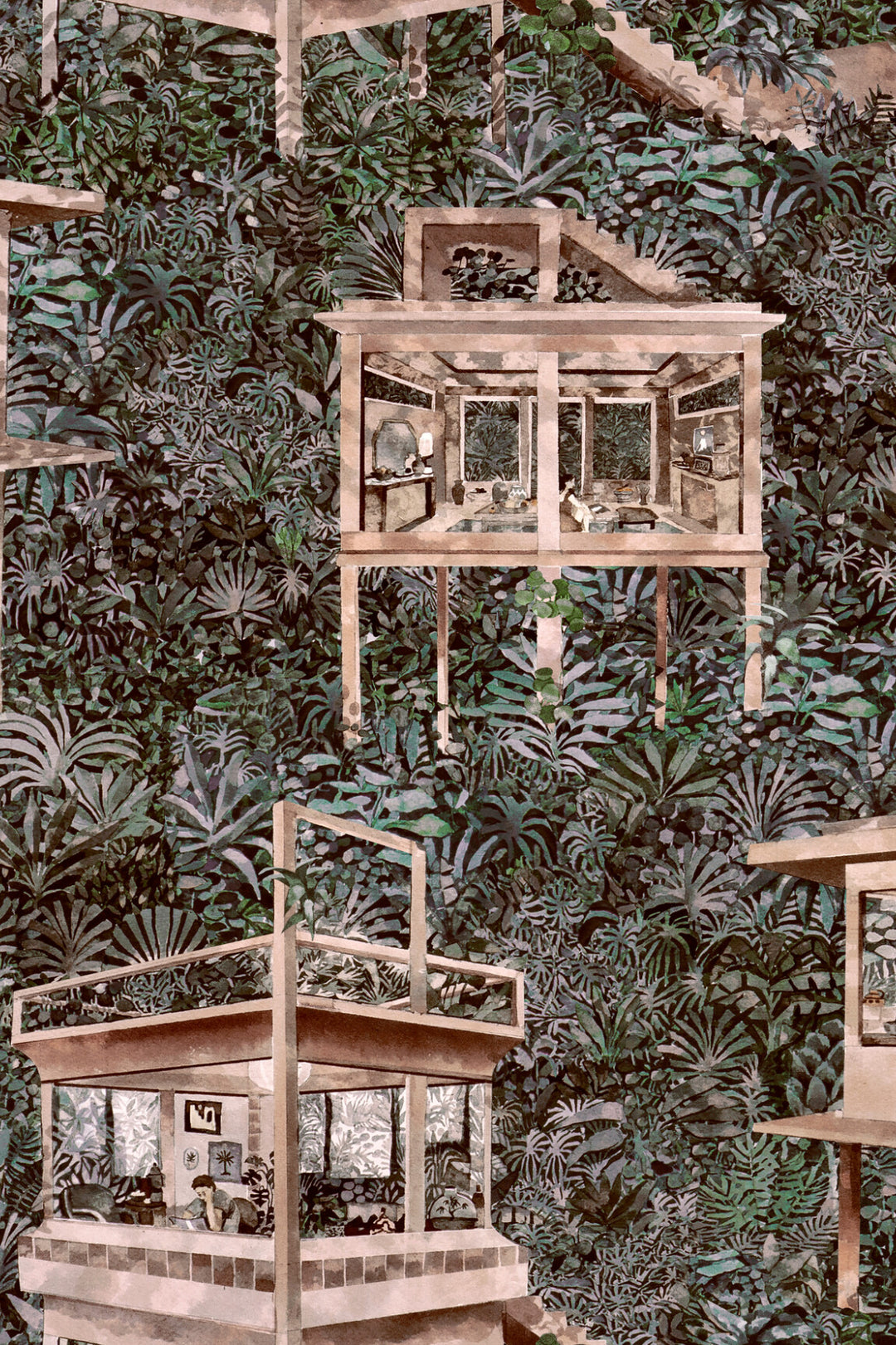 ARTE Palafitas Amazonia Décors & Panoramiques 97581 afbeelding 1 "Bruin"