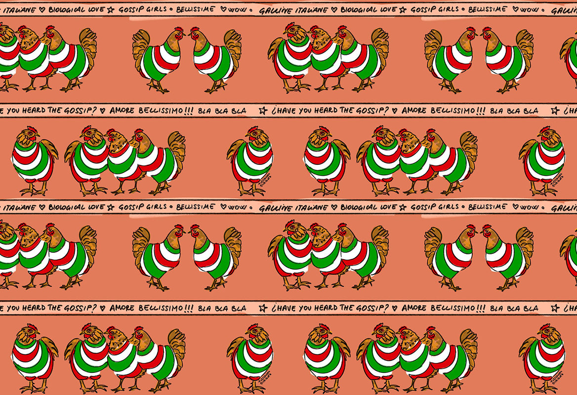 HookedOnWalls Enriquezland Galline Italiane behang 25511Afbeelding 1