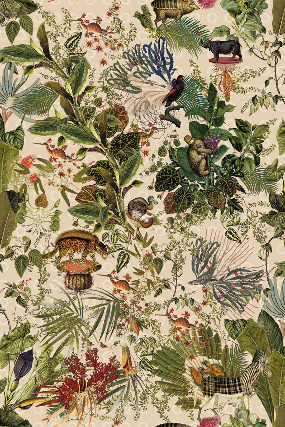 ARTE Menagerie of Extinct Animals Moooi Wallcovering Extinct Animals MO2072 afbeelding 1 "Multi","Naturel"