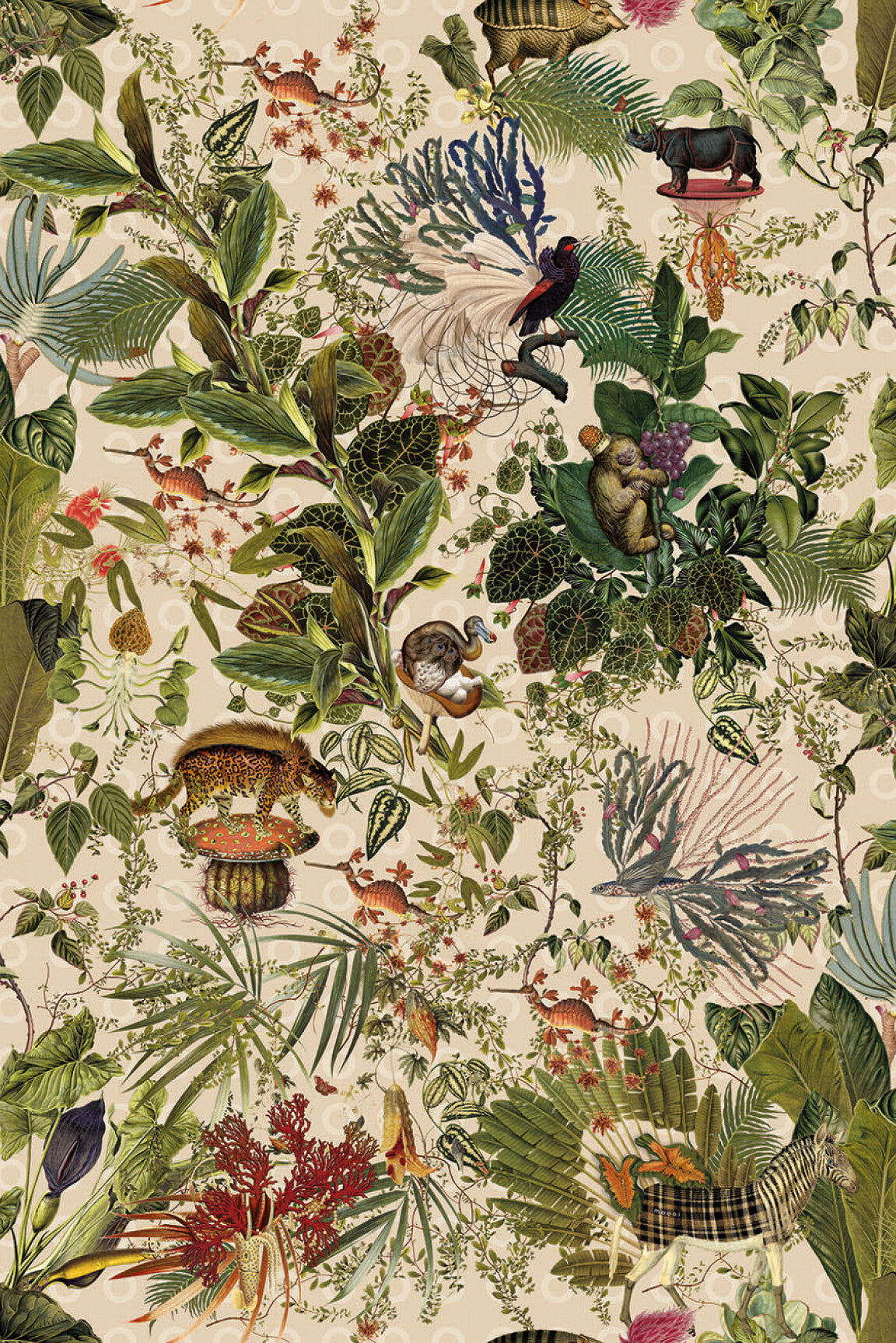 ARTE Menagerie of Extinct Animals Moooi Wallcovering Extinct Animals MO2072 afbeelding 1 "Multi","Naturel"