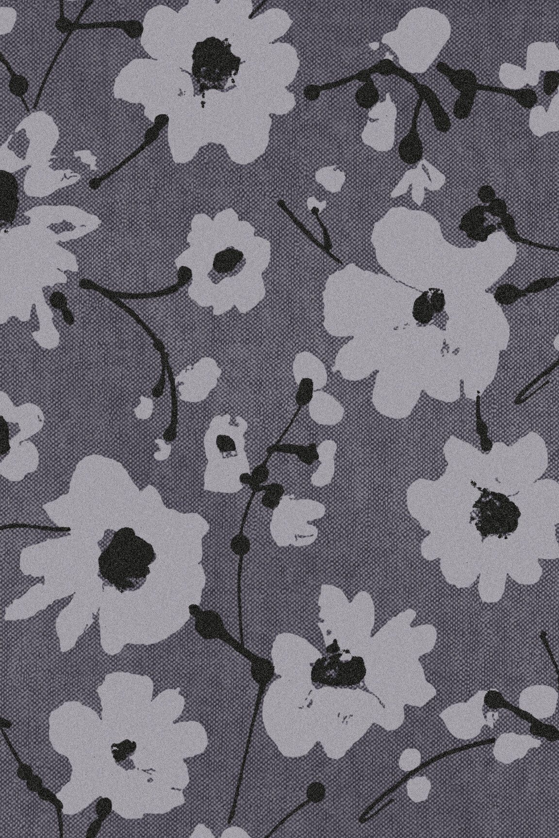ARTE Metal Velvet Flower and Lin Flamant Suite III - Velvet 18002 afbeelding 1 "Zwart / Grijs"