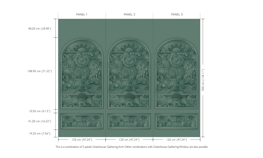 ARTE-Moooi-Wallcovering-Green-House-Greenhouse-Gathering-Arch-|-Forest-Green-MO5057 afbeelding 3 