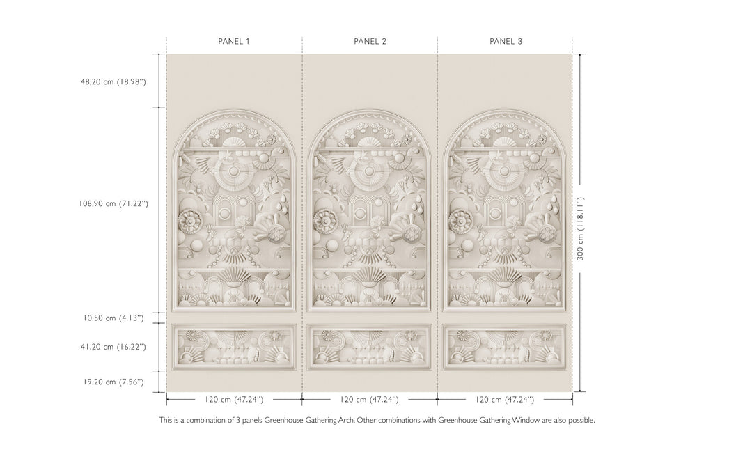 ARTE-Moooi-Wallcovering-Green-House-Greenhouse-Gathering-Arch-|-Oyster-White-MO5056 afbeelding 3 