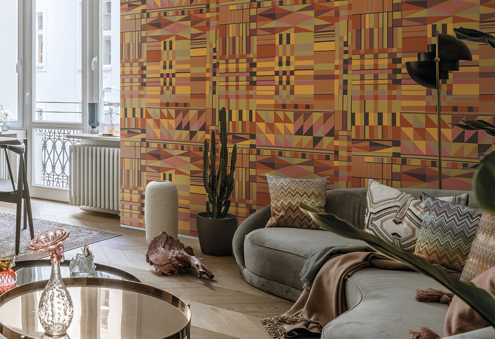 HookedOnWalls Linen Lyrics Tiébélé behang 34761Afbeelding 2