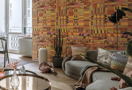 HookedOnWalls Linen Lyrics Tiébélé behang 34761Afbeelding 2
