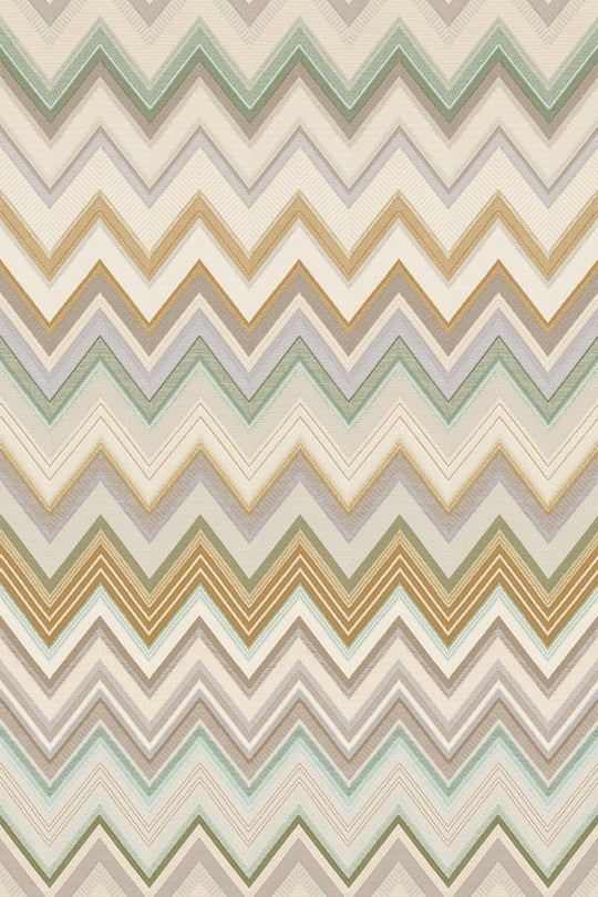 ARTE Happy Zigzag Missoni Home Wallcoverings 04 10333 afbeelding 1 "Groen","Geel","Bruin","Naturel"