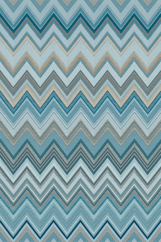 ARTE Happy Zigzag Missoni Home Wallcoverings 04 10335 afbeelding 1 "Blauw"