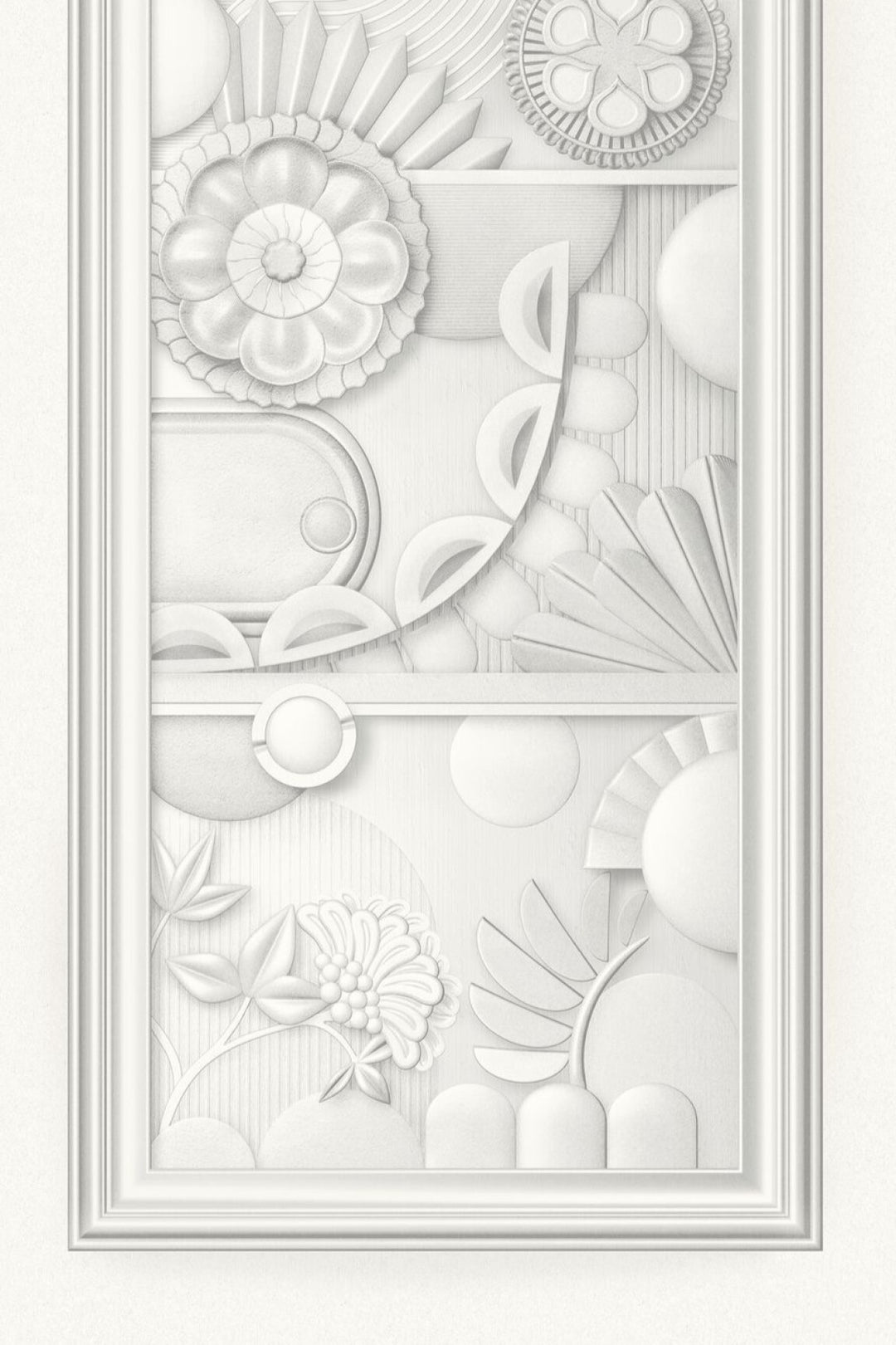 ARTE-Moooi-Wallcovering-Green-House-Greenhouse-Gathering-Window-|-Architectural-White-MO5050 afbeelding 1 Wit