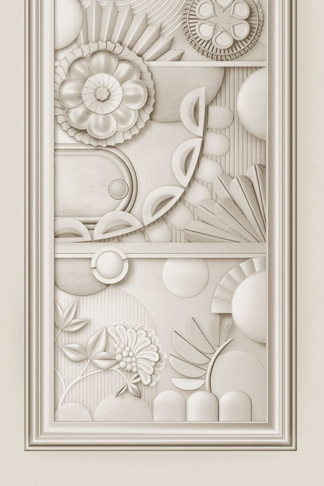 ARTE-Moooi-Wallcovering-Green-House-Greenhouse-Gathering-Window-|-Oyster-White-MO5051 afbeelding 1 Naturel