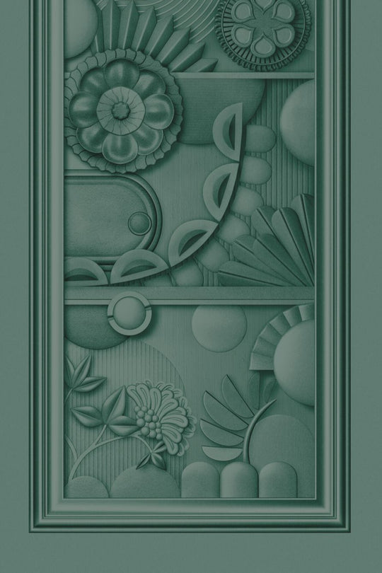 ARTE-Moooi-Wallcovering-Green-House-Greenhouse-Gathering-Window-|-Forest-Green-MO5052 afbeelding 1 Groen