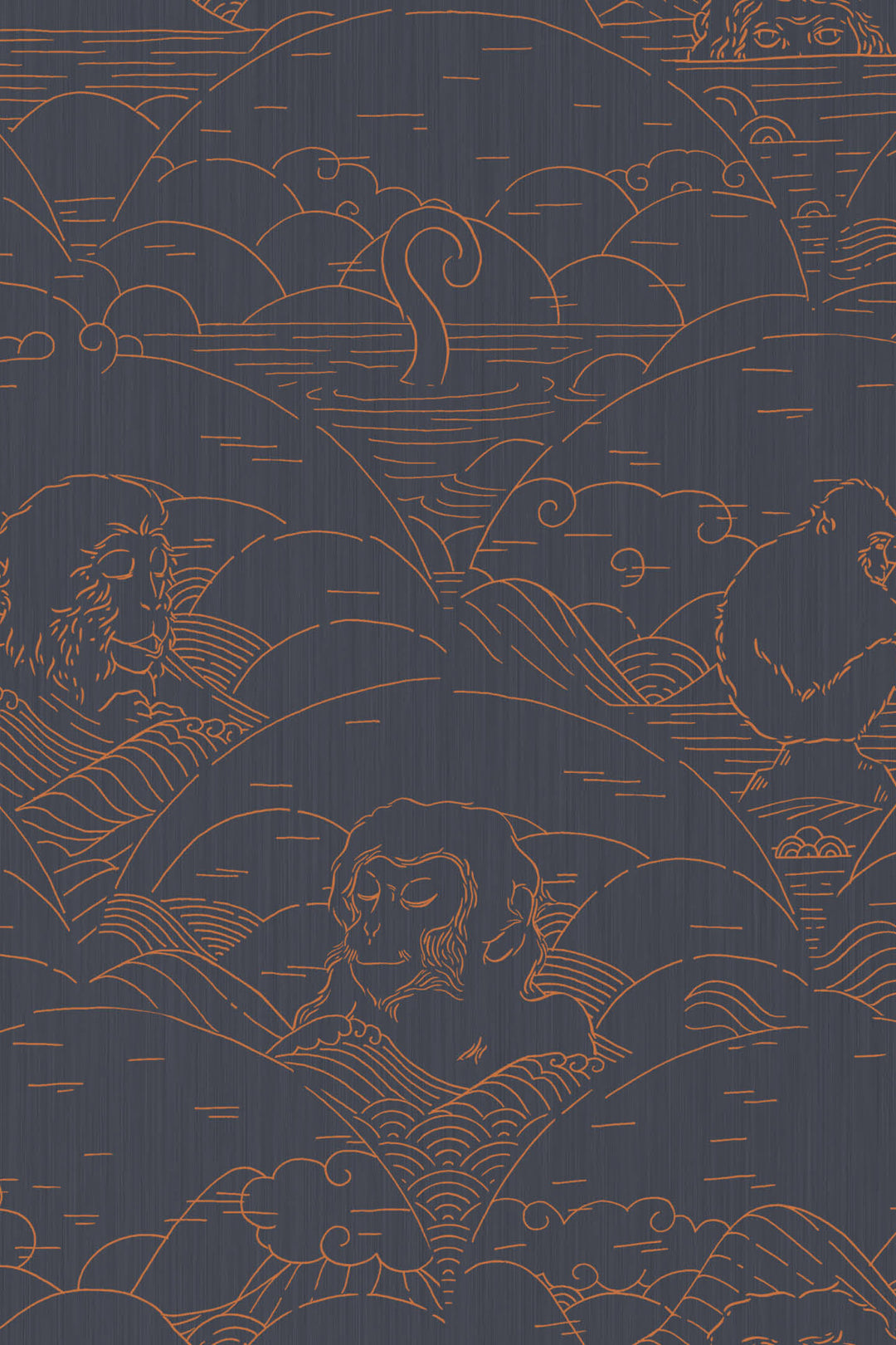 ARTE Indigo Macaque Moooi Wallcovering Tokyo Blue MO3000 afbeelding 1 "Blauw"