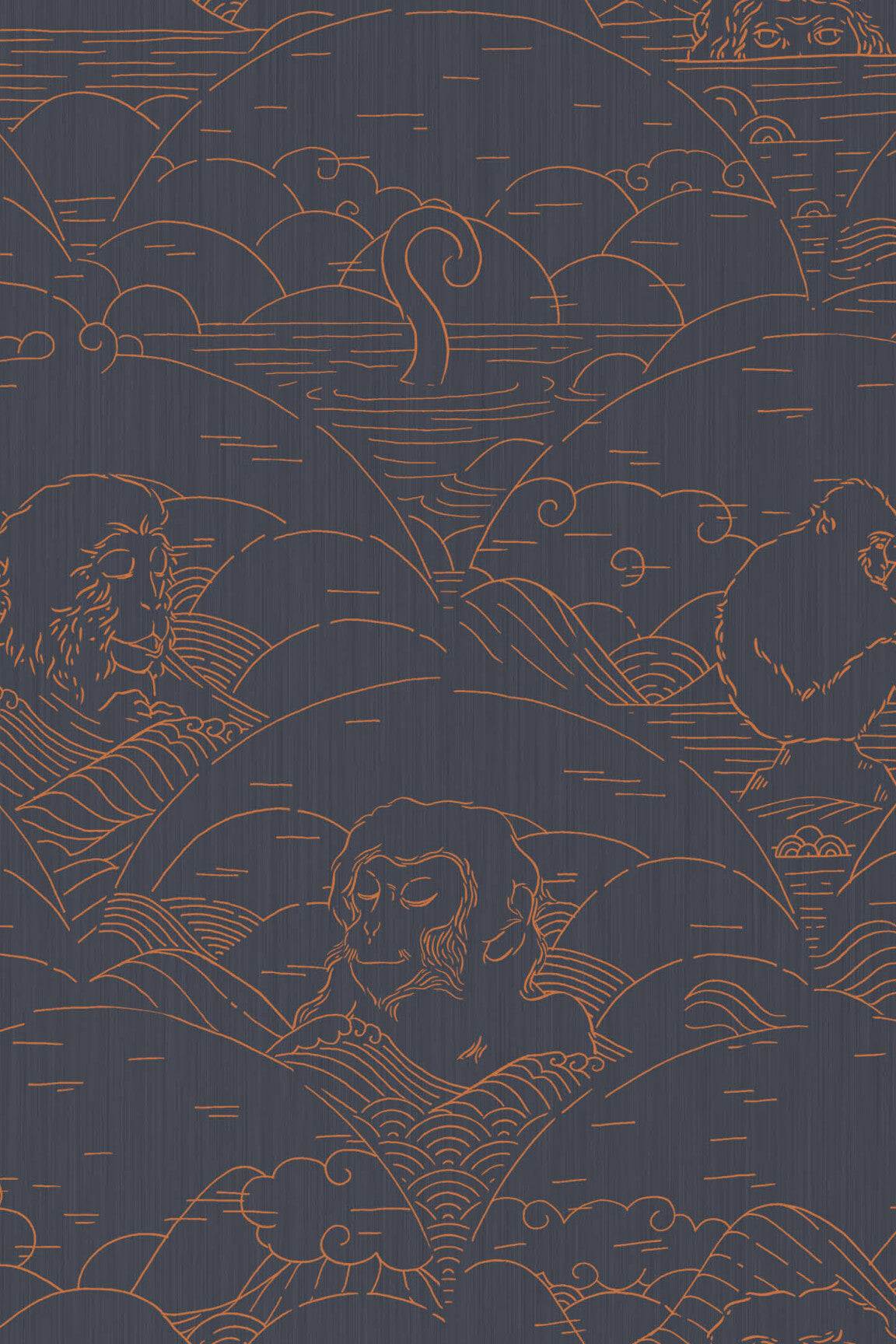 ARTE Indigo Macaque Moooi Wallcovering Tokyo Blue MO3000 afbeelding 1 "Blauw"