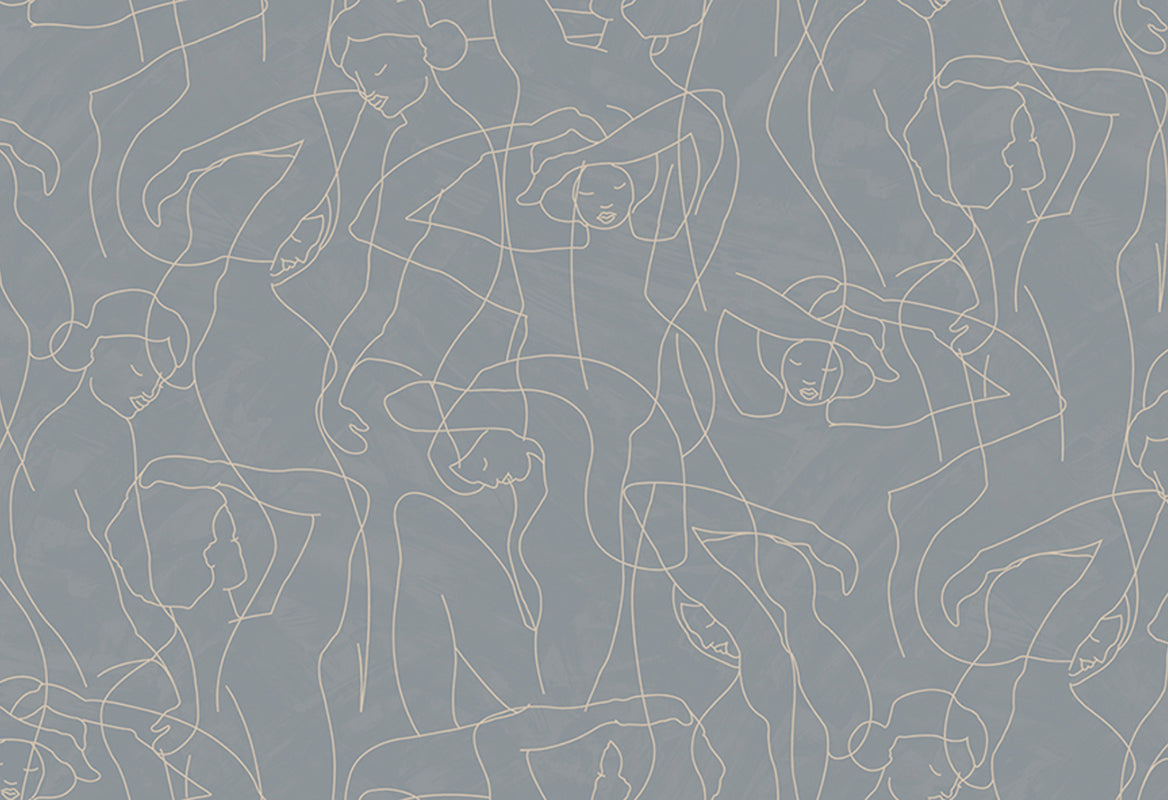 HookedOnWalls Silhouette Model Lines behang 34846Afbeelding 1