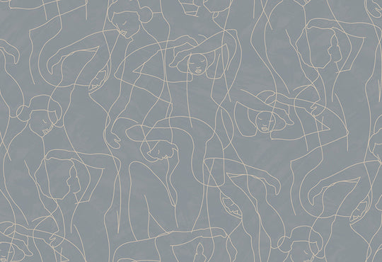 HookedOnWalls Silhouette Model Lines behang 34846Afbeelding 1