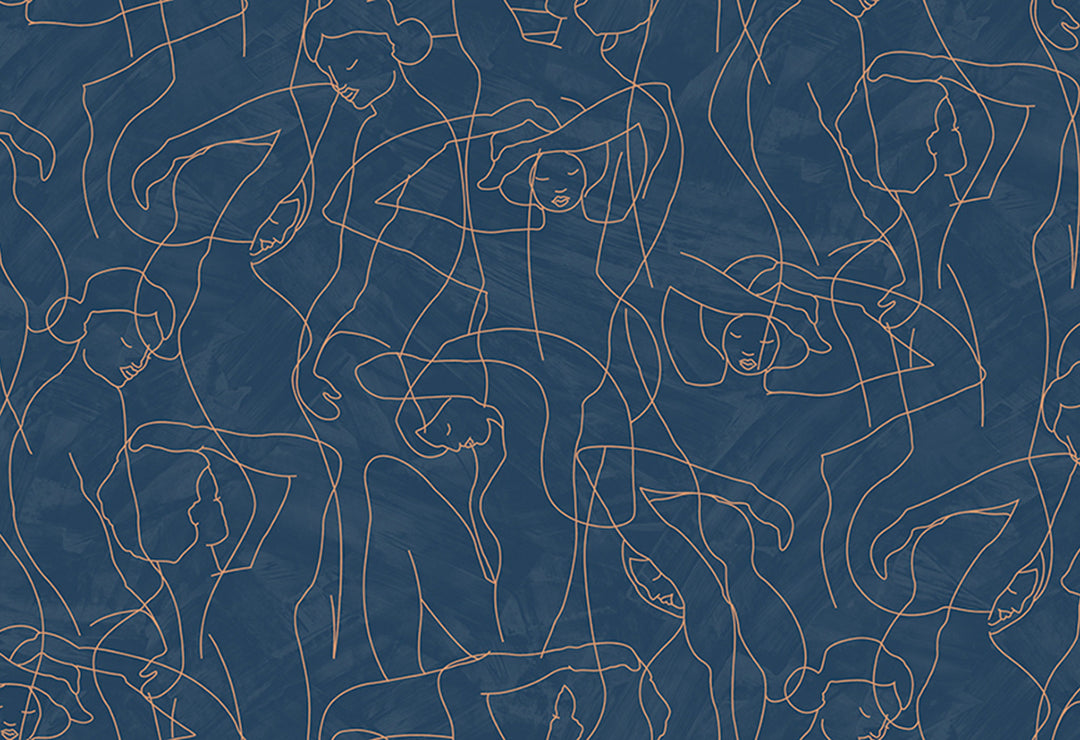 HookedOnWalls Silhouette Model Lines behang 34840Afbeelding 1