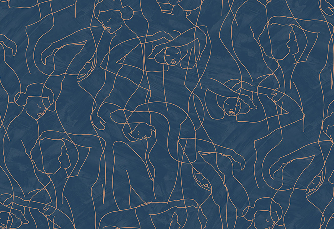 HookedOnWalls Silhouette Model Lines behang 34840Afbeelding 1