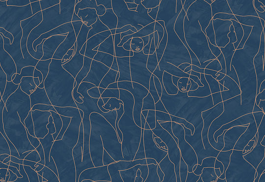 HookedOnWalls Silhouette Model Lines behang 34840Afbeelding 1