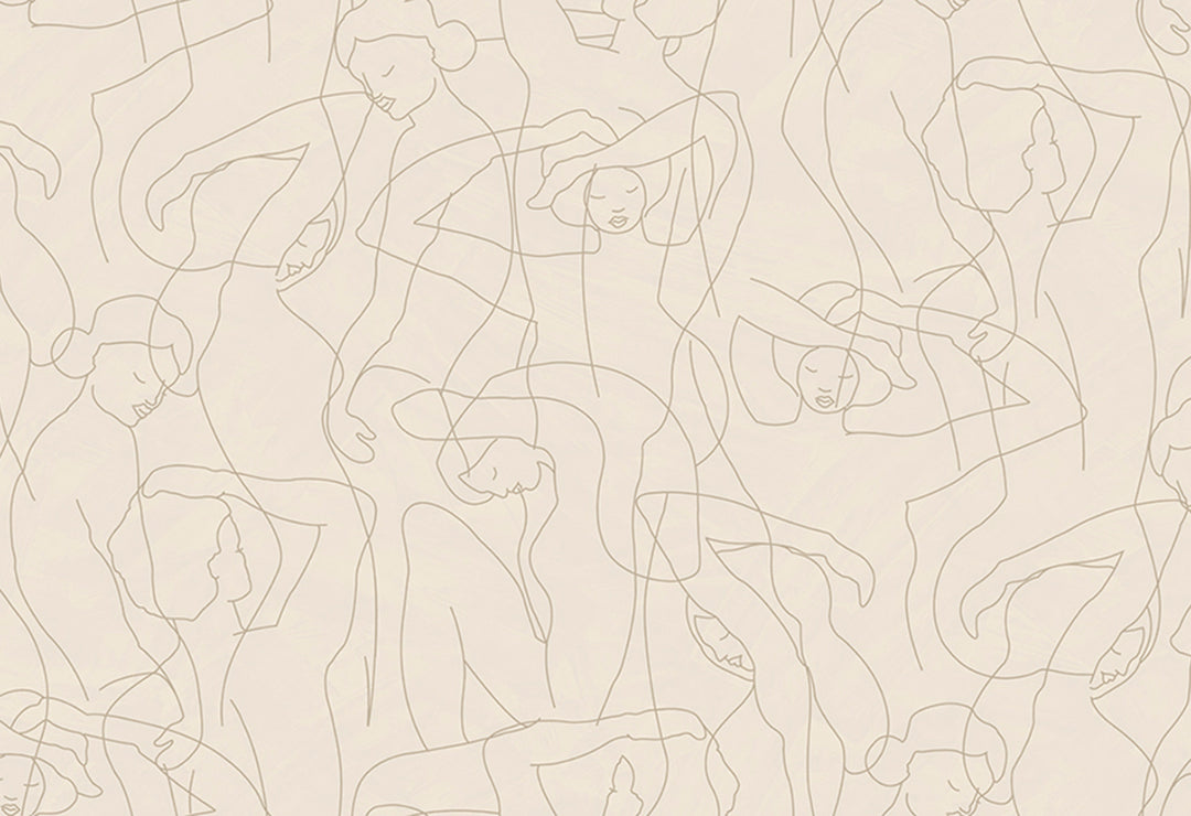 HookedOnWalls Silhouette Model Lines behang 34843Afbeelding 1