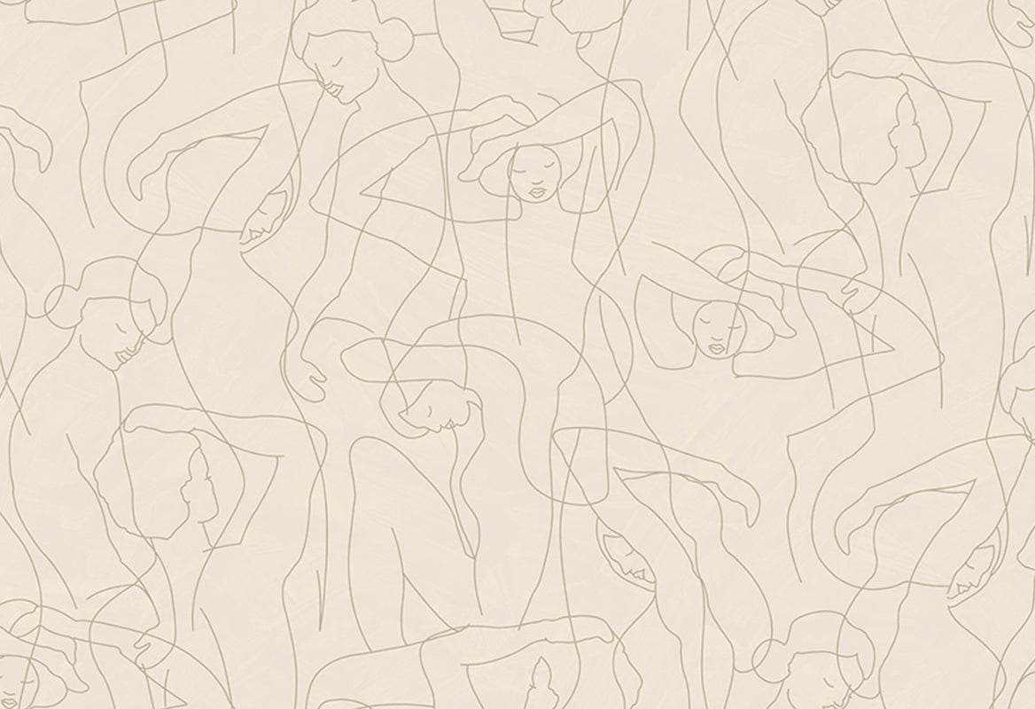 HookedOnWalls Silhouette Model Lines behang 34843Afbeelding 1
