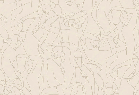 HookedOnWalls Silhouette Model Lines behang 34843Afbeelding 1