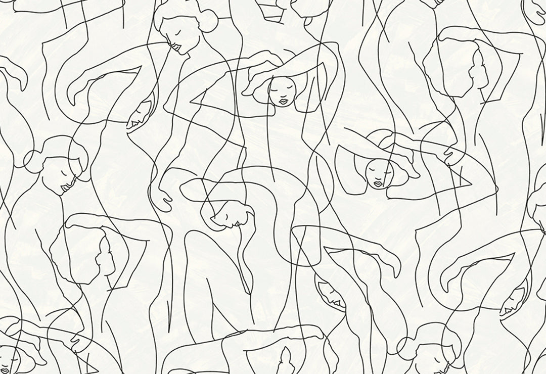 HookedOnWalls Silhouette Model Lines behang 34845Afbeelding 1