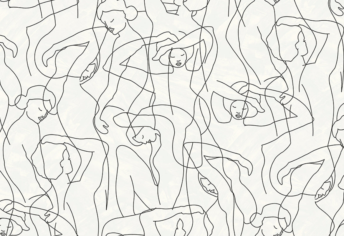HookedOnWalls Silhouette Model Lines behang 34845Afbeelding 1