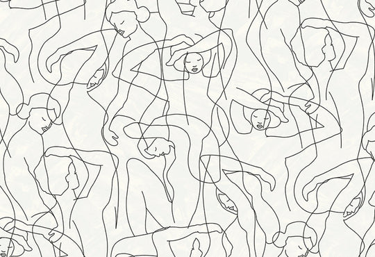 HookedOnWalls Silhouette Model Lines behang 34845Afbeelding 1