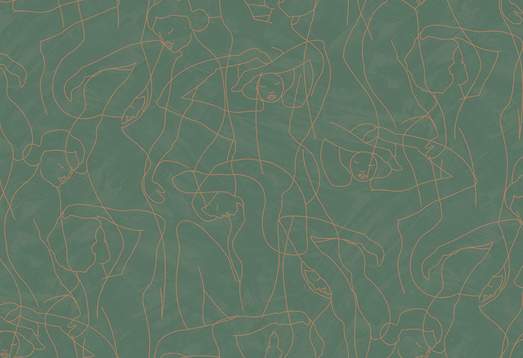 HookedOnWalls Silhouette Model Lines behang 34847Afbeelding 1