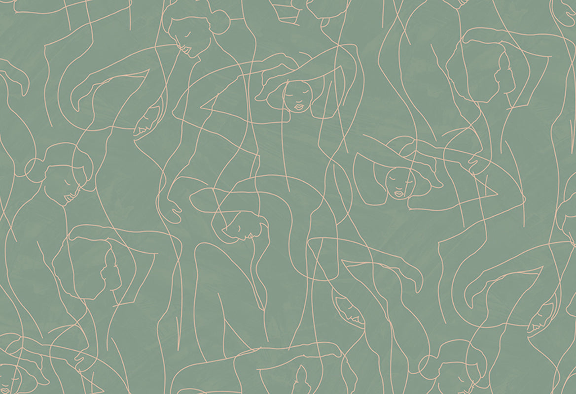 HookedOnWalls Silhouette Model Lines behang 34841Afbeelding 1
