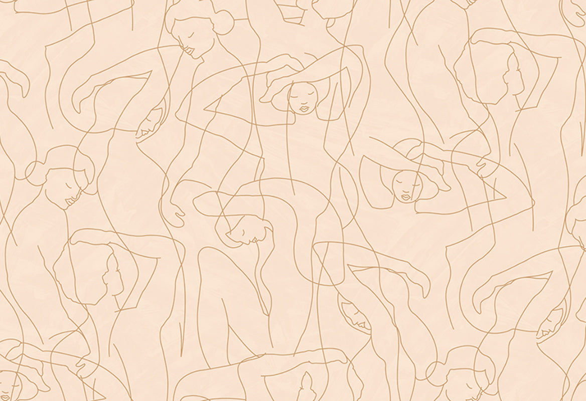 HookedOnWalls Silhouette Model Lines behang 34842Afbeelding 1