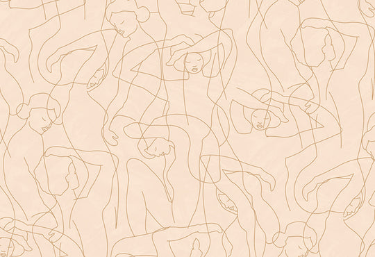 HookedOnWalls Silhouette Model Lines behang 34842Afbeelding 1