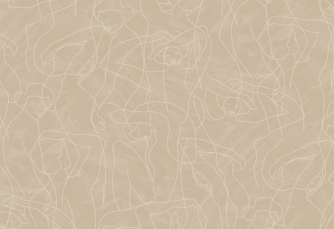 HookedOnWalls Silhouette Model Lines behang 34844Afbeelding 1