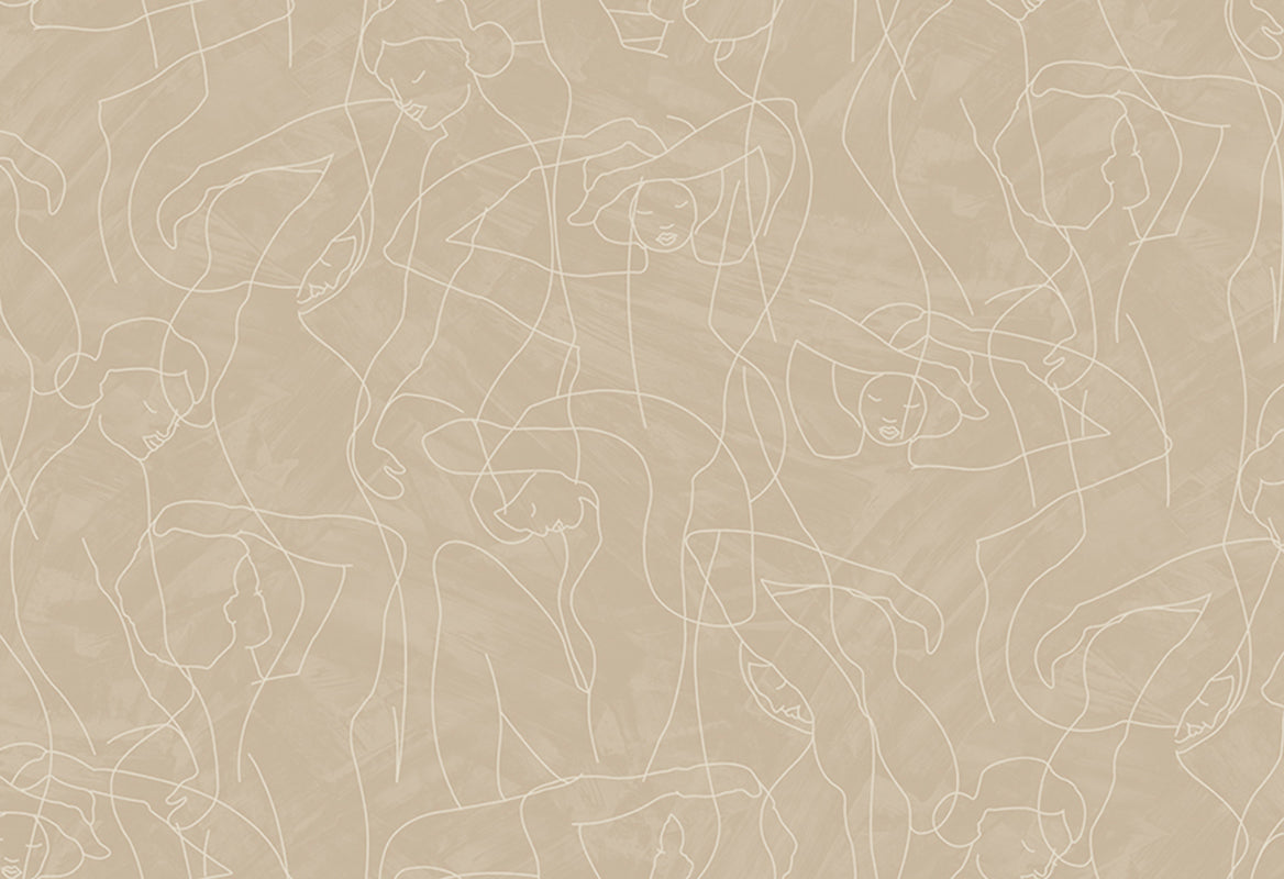 HookedOnWalls Silhouette Model Lines behang 34844Afbeelding 1