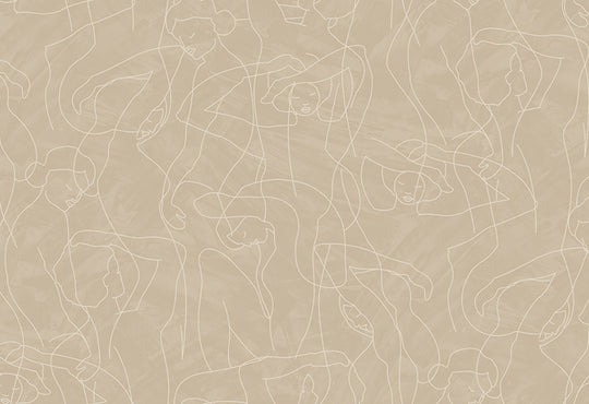 HookedOnWalls Silhouette Model Lines behang 34844Afbeelding 1