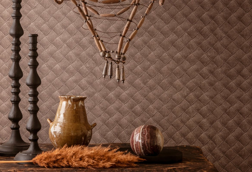 HookedOnWalls Tahiti Leather patchwork behang TA25073Afbeelding 2