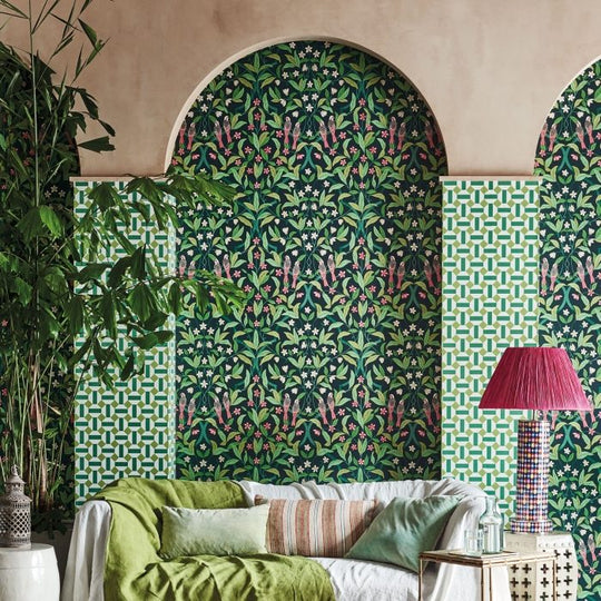 Cole &amp; Son Seville Jasmine &amp; Serin Symphony behang 117/10029
